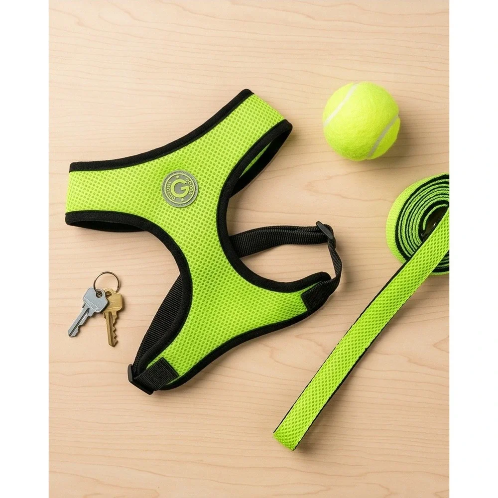 Gooby Soft Mesh Dog Harness Lime Green Yellow Neon Small Dog Size Large NWT